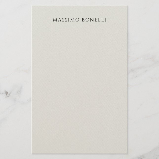 Platinum Grey Minimalist Plain Legible Modern Stationery (Front)