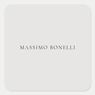 Platinum Grey Minimalist Plain Modern Square Sticker