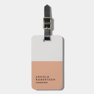 Platinum Grey Trendy Modern Minimalist Luggage Tag