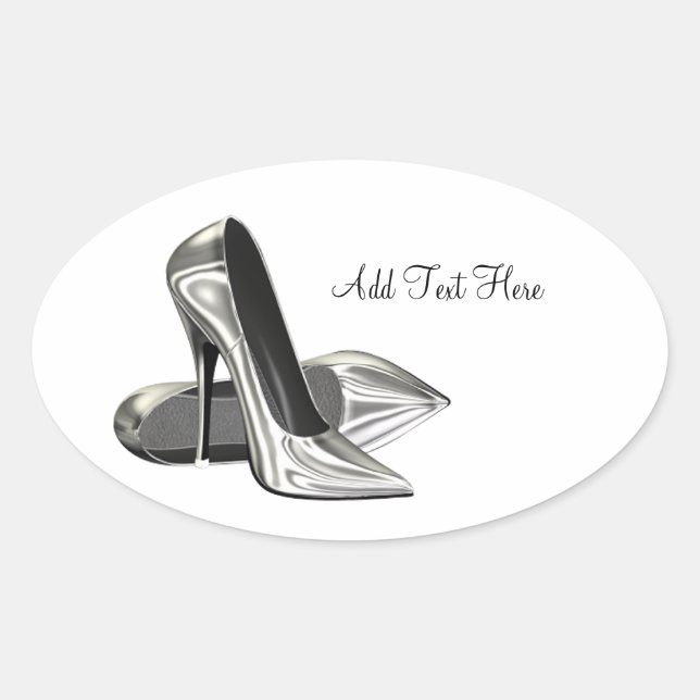 Platinum High Heel Shoes Envelope Seal Sticker (Front)
