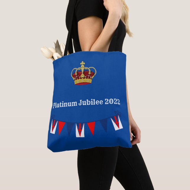 Platinum Jubilee 2022 Blue Tote Bag (Close Up)
