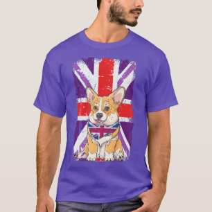 Platinum Jubilee 2022 Corgi Puppy & Union Jack For T-Shirt
