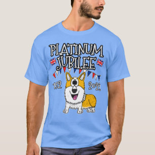 Platinum Jubilee Corgi Dog UK Flag  T-Shirt