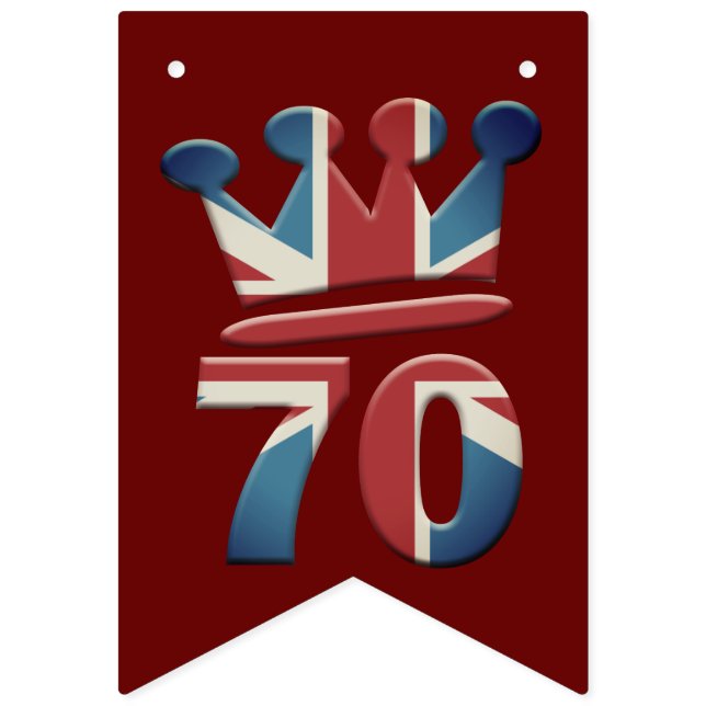 Platinum Jubilee Queen Elizabeth 70 years Bunting  (First Flag)