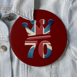 Platinum Jubilee Queen Elizabeth 70 years Button