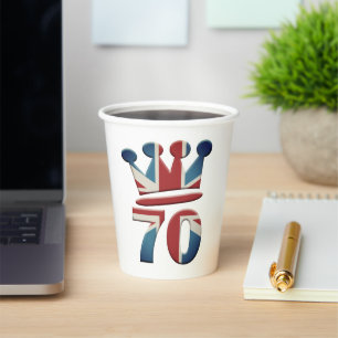 Platinum Jubilee Queen Elizabeth 70 years Paper Cups