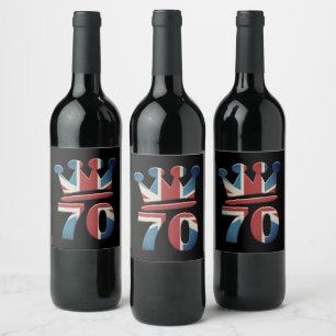 Platinum Jubilee Queen Elizabeth 70 years Wine Label