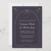 Platinum Lilac Pointed Arch Wedding Invitation