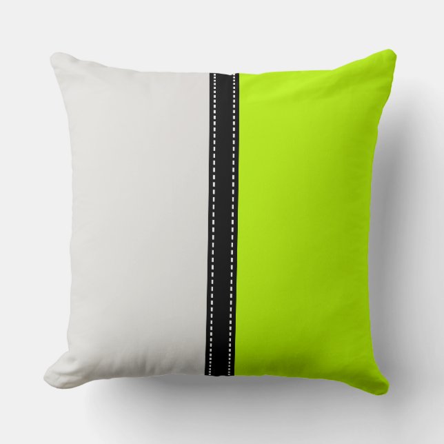Platinum & Lime Solid Colour Background Cushion (Front)