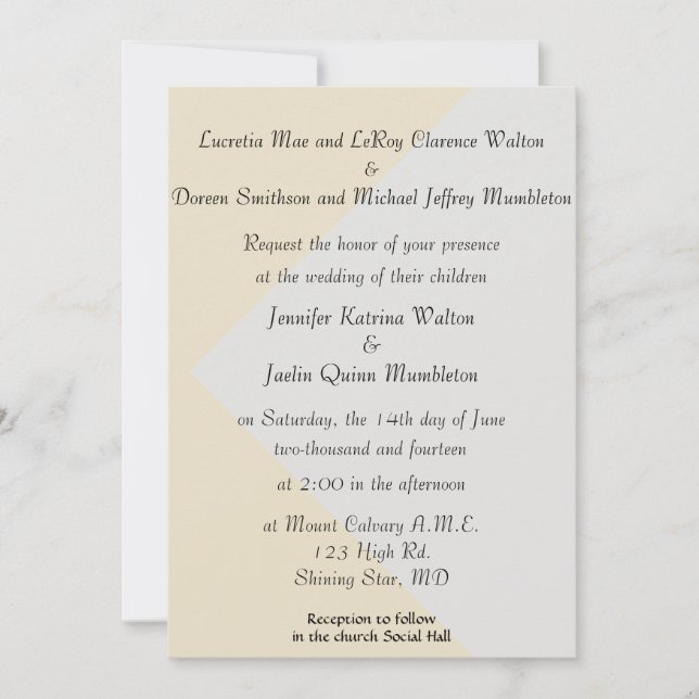 Platinum & Pearl Wedding Invitation with Parents (Front)