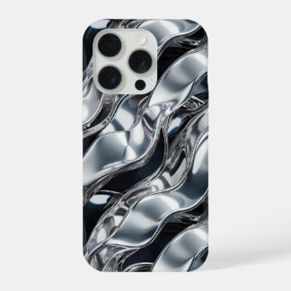 Platinum Shine Pattern – Luxury Metallic Silver Ab iPhone 15 Pro Case