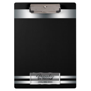 Platinum Silver Shine Elegant Glam Personalised Clipboard