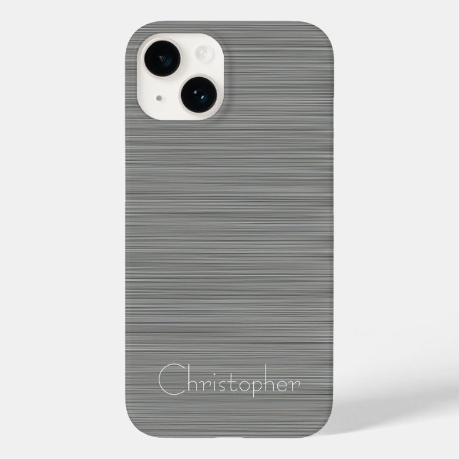 Platinum Silver Stainless Steel Print Case-Mate iPhone Case (Back)