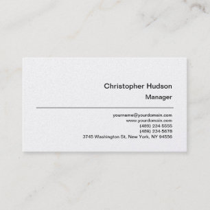 Platinum Simple Plain Manager Business Card