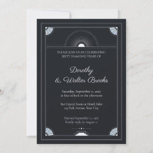 Platinum Sunburst 60th Anniversary Invitation