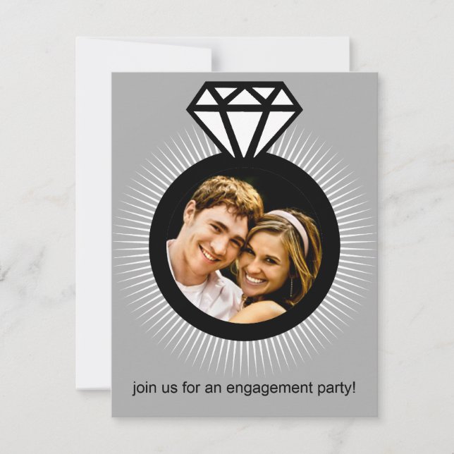Platinum The Ring Photo Engagement Party Invitation (Front)