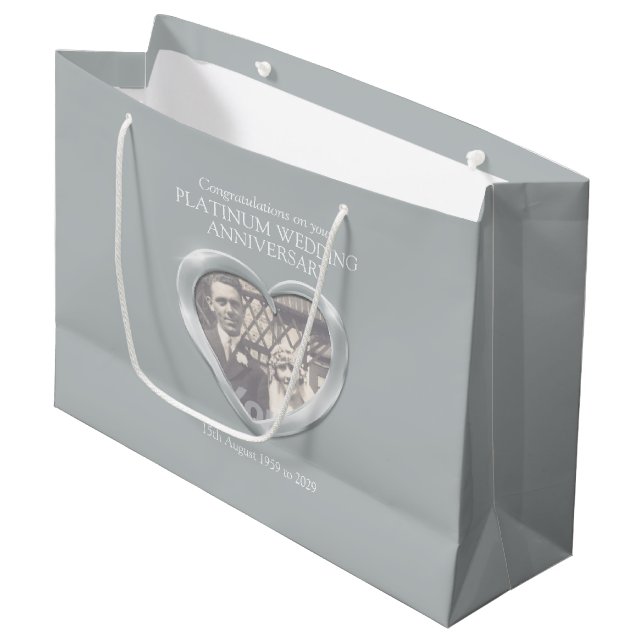 Platinum wedding anniversary gift bag (Front Angled)