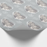 Platinum wedding anniversary photo wife wrap wrapping paper<br><div class="desc">Wedding anniversary wrapping paper in platinum light grey tones. Personalise this anniversary paper with your own photo and anniversary year. Currently reads To my wonderful wife Happy Platinum Anniversary 70 memorable years. Beautiful liquid platinum effect in a heart shape printed graphics 70th Platinum Wedding Anniversary wrapping paper ideal to wrap...</div>