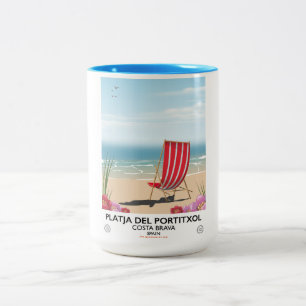 Platja del Portitxol, Costa Brava, Spain Two-Tone Coffee Mug