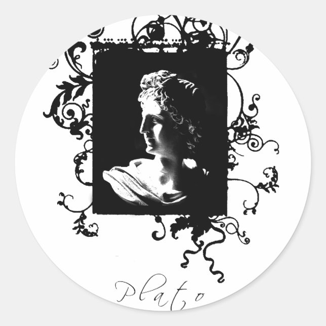 Plato Classic Round Sticker (Front)