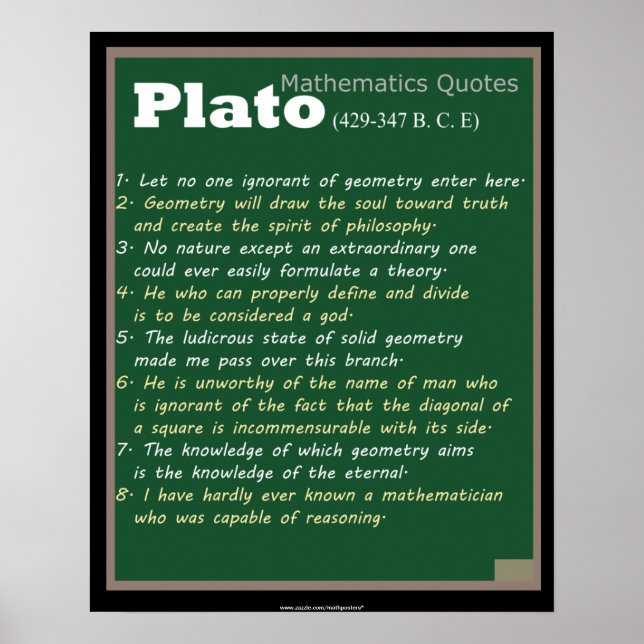 Plato Mathematics quotes Poster (Front)