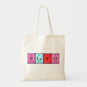 Plato periodic table name tote bag