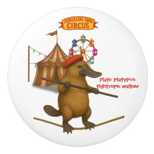 Plato platypus tightrope walker ceramic knob