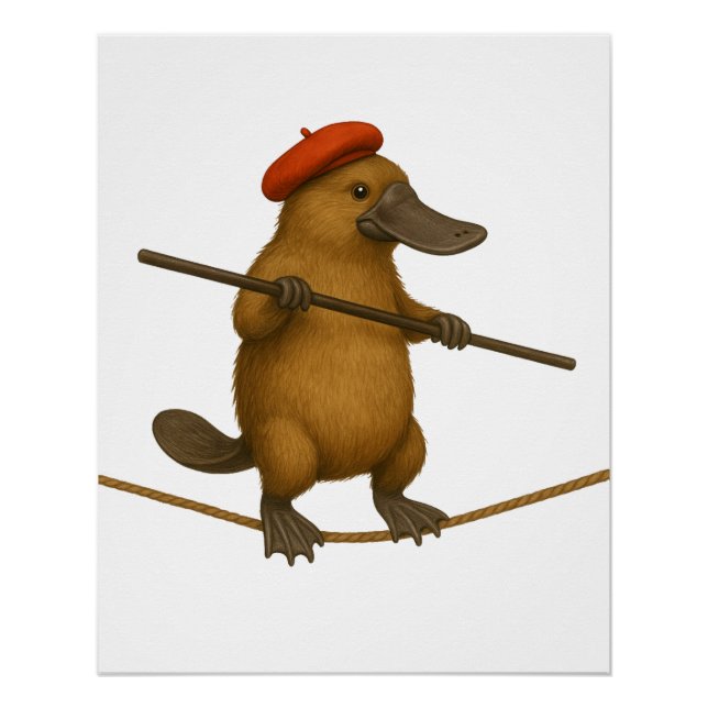 Plato platypus tightrope walker poster (Front)