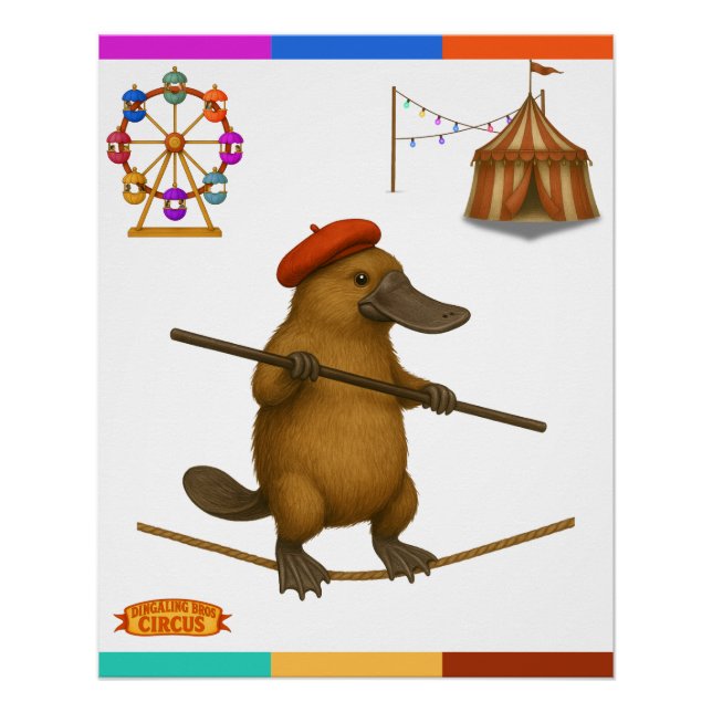Plato platypus tightrope walker poster (Front)