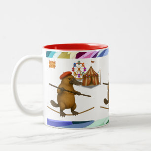 Plato platypus tightrope walker Two-Tone coffee mug