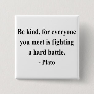Plato Quote 1a 15 Cm Square Badge