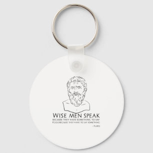 Plato Quote On Wise Men And Fools - Ancient Greek  Key Ring