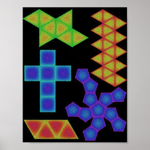 Platonic Solids Templates with Reaction-Diffusion Poster
