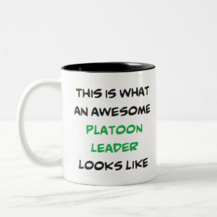 platoon leader, awesome Two-Tone coffee mug