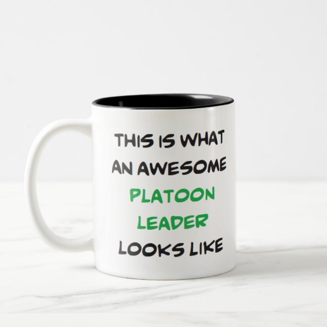 platoon leader, awesome Two-Tone coffee mug (Left)
