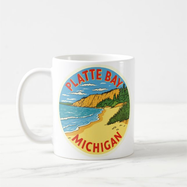 Platte Bay Michigan Vintage  Coffee Mug (Left)