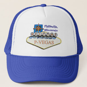 Platteville, Wisconsin P-Vegas Water Baseball Cap