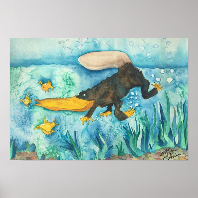 "Platty" the Platypus by Mike Quinn Poster (Front)