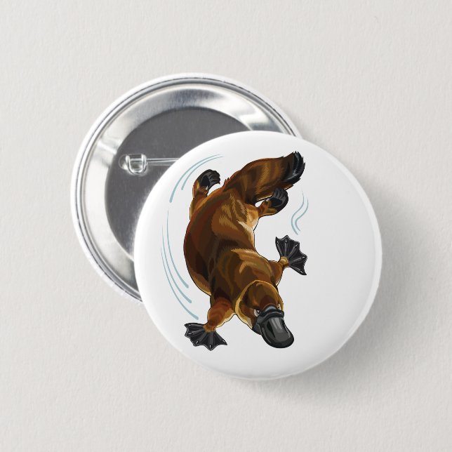 platypus 6 cm round badge (Front & Back)