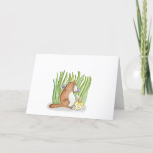 Platypus and egg Easter card