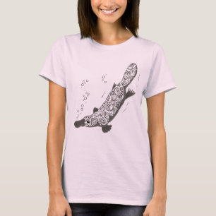 Platypus animal graphic grey t-shirt