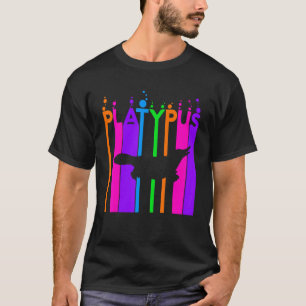 Platypus Animal Rainbow Bubble With Silhouette T-Shirt