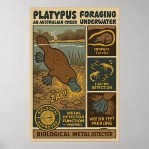 Platypus Biological Metal Detector Art Poster