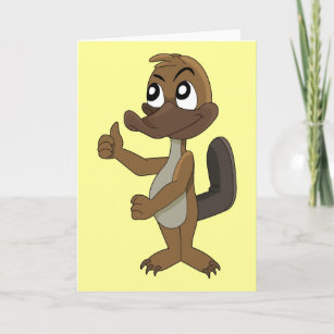 Platypus cartoon greeting card