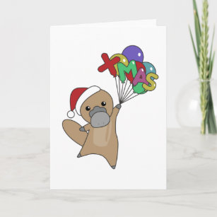 Platypus Christmas Platypus Cute Animals Card