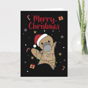 platypus Christmas Tabes Sweet Animals Card