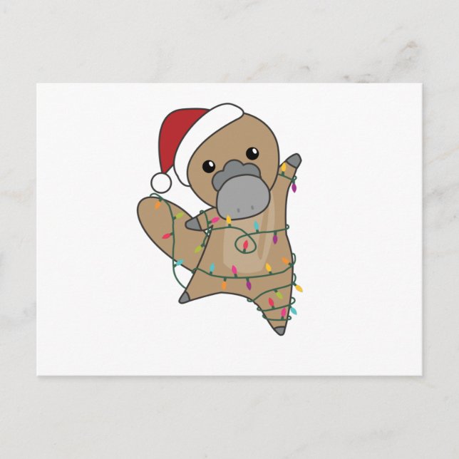 platypus Christmas Tabes Sweet Animals Postcard (Front)