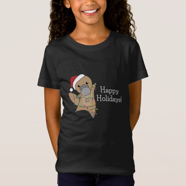 platypus Christmas Tabes Sweet Animals T-Shirt (Front)