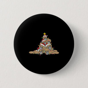 Platypus Christmas Tree Funny Christmas Animals  6 Cm Round Badge