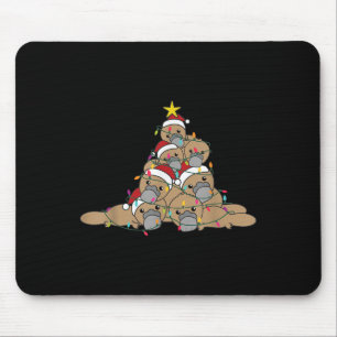Platypus Christmas Tree Funny Christmas Animals  Mouse Pad